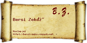 Bersi Zekő névjegykártya